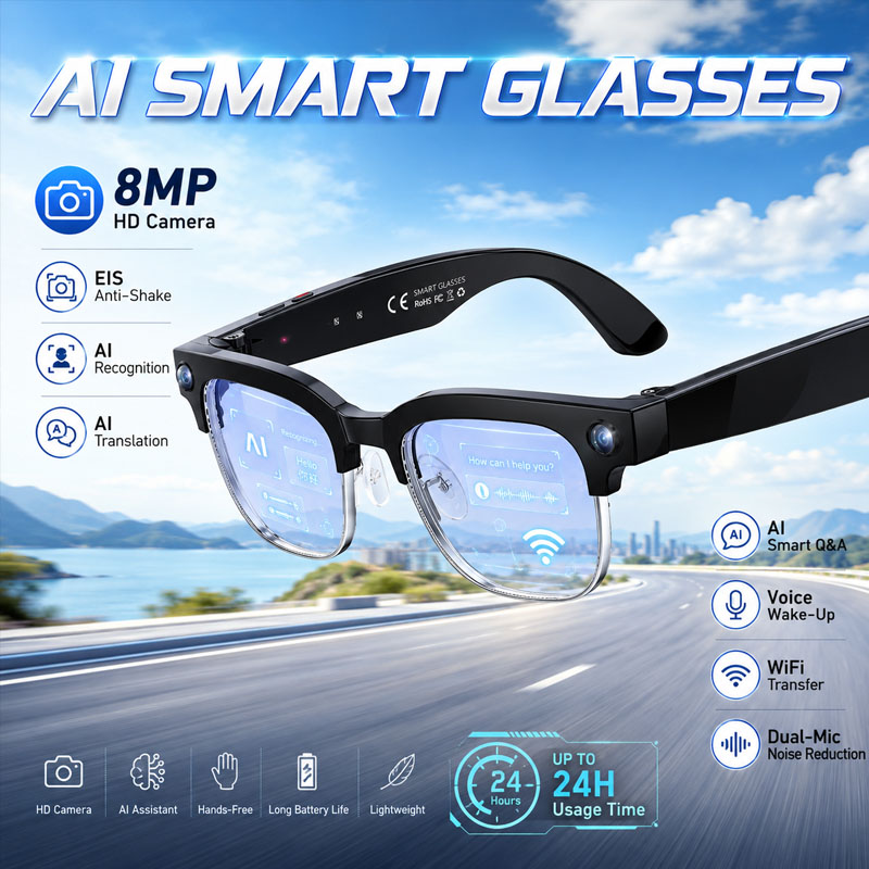 Smart Glasses Lens - W630 HeyCyan AI 음성 인식 지능형