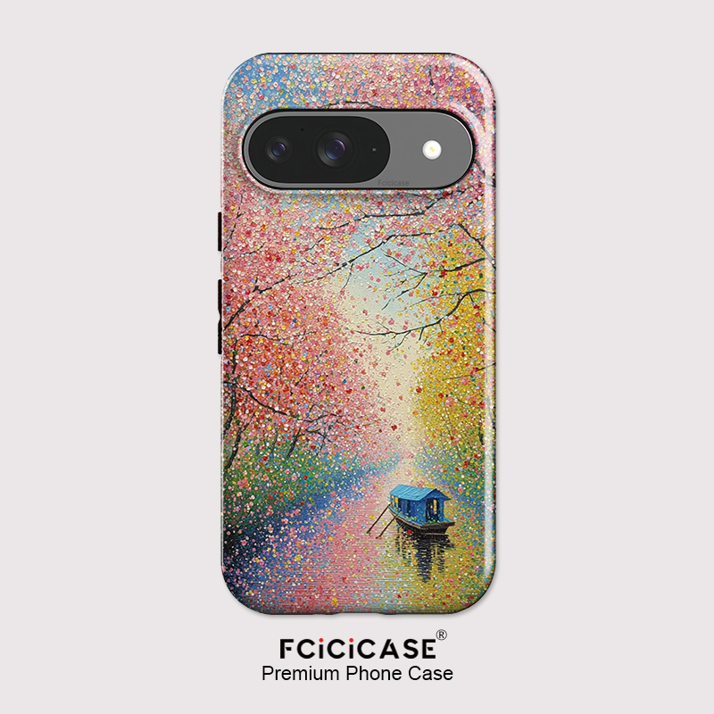 Google Pixel 9 - Fcicicase 다채로운 트리 보트 프린트 전화