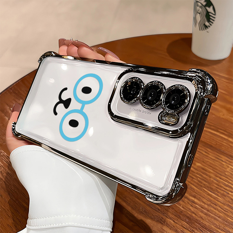 Oppo A78 - 그래피티 귀여운 파란색 안경 디자인 OPPO